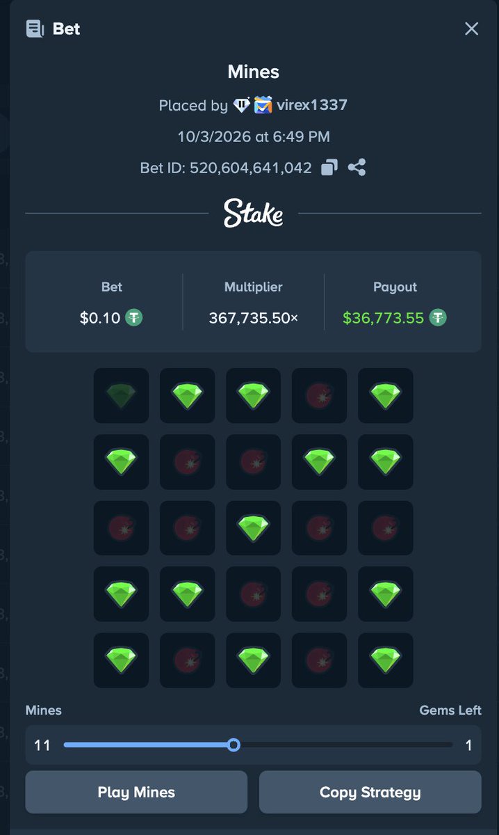 virex1337's tweet photo. WE ARE SO BACK @Stake 

367,735x multi https://t.co/Sf6ebGcSPT