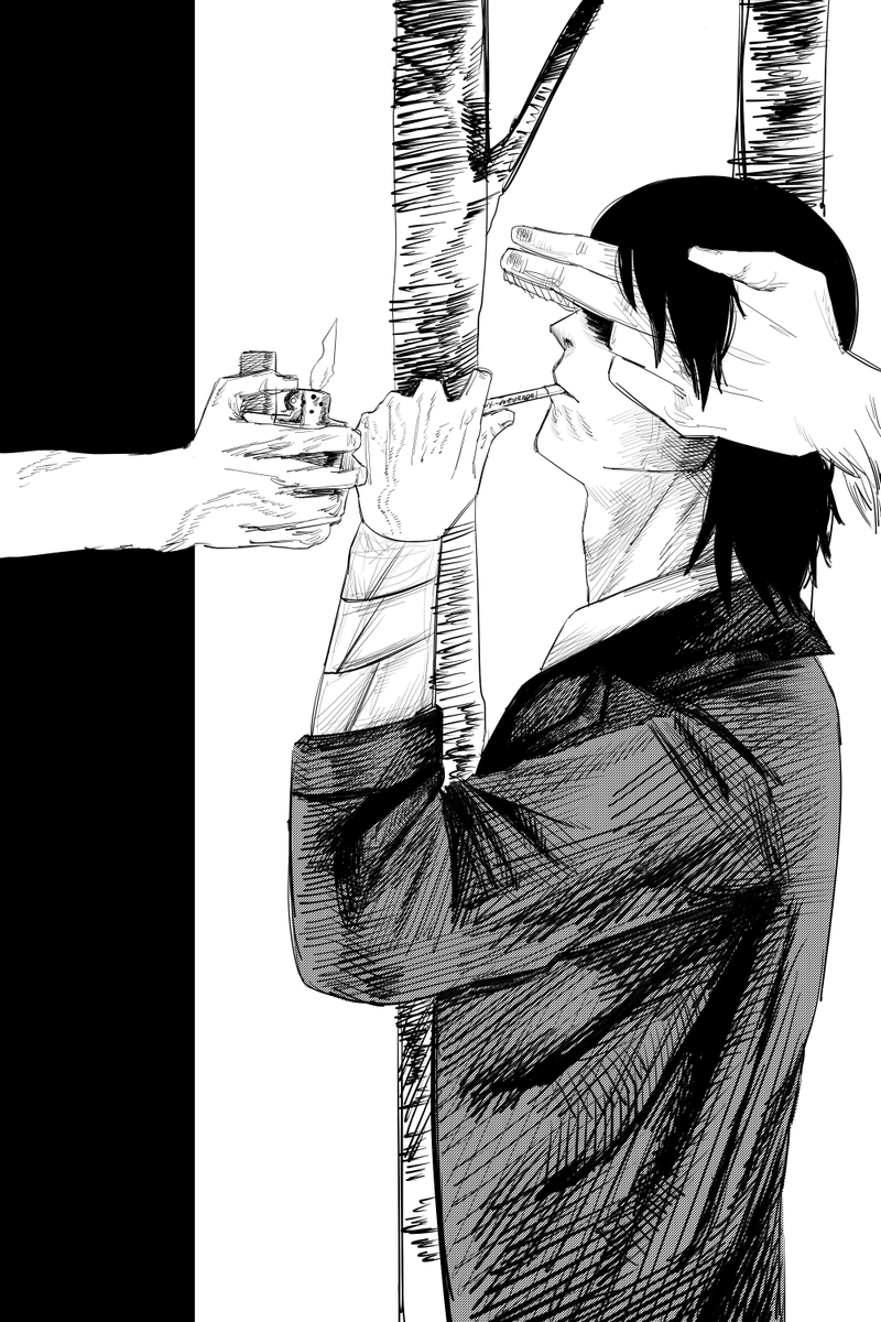 SN0_DAYZ's tweet photo. Early bird today (ill be busy)

on the power drawing i noticed that the hatching was very "distracting" so i tried to tone it down a bit here and focus it on the suit

i tried to include every devil aki has a contract with in some way

#CSMTOBER https://t.co/EqYYWoWlyL