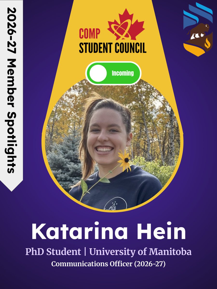 COMPTrainees's tweet photo. Our next spotlight is on Katarina Hein from @umanitoba, as Communications Officer and Mentorship team member! 🍁 Nous mettons prochainement le plein feu sur Katarina Hein de @umanitoba, qui se joint à nous comme responsable des communications et membre de l’équipe de mentorat! https://t.co/4r7gSp5l30