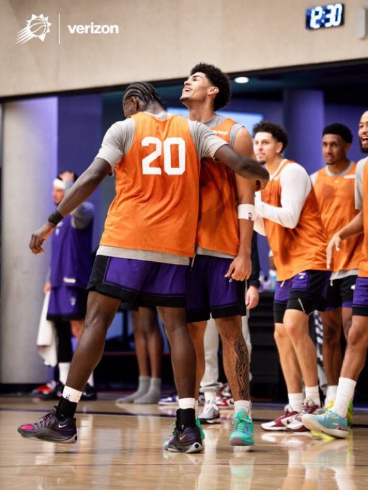 StephenPG3's tweet photo. The Suns wing/forward room is a very intriguing group.

Dillon Brooks
Miles Bridges
Ryan Dunn
Haywood Highsmith
Rasheer Fleming
Koa Peat

The top-2 names are known commodities. It feels like a Ryan Dunn leap is possible — & needed, if Highsmith is healthy he shifts Ott's lineup versatility to overdrive, Rasheer Fleming has a top of potential with plenty of already known points of impact, & if Koa Peat shows to be ready early...

There's a LOT there. For minutes up for grabs, this' likely the most competitive faction of the roster in Training Camp. Shot making, possession-gaining, defensive activity — skill sets on both ends of the floor unique from one another..

The production of this group on the margins may be what determines a lot for them this season.

(Add in that Jordan Goodwin factors into this group due to his versatility... sheeesh.)