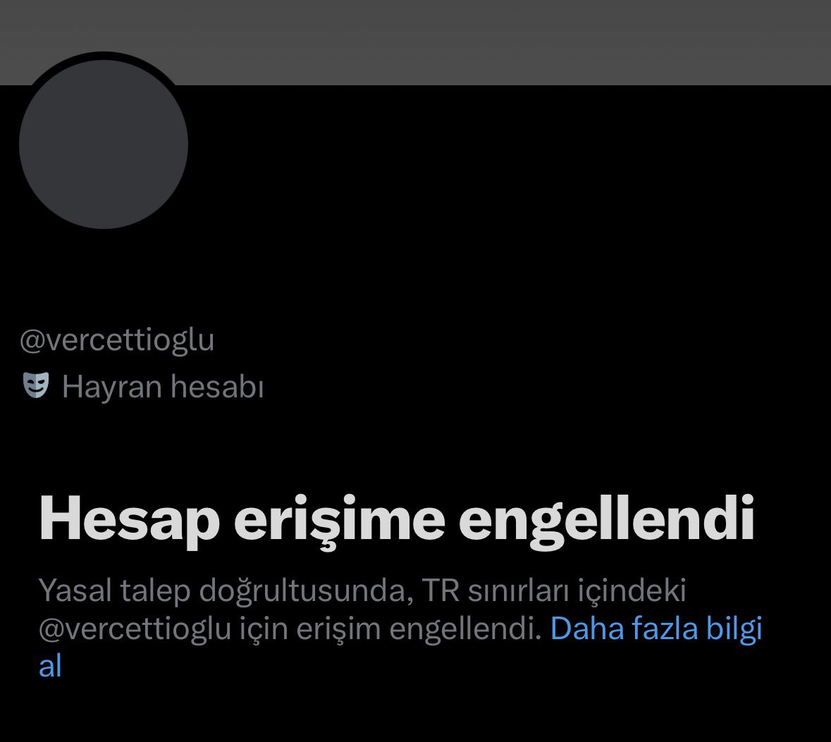 vercetti_yeni's tweet photo. 7. hesabım da Türkiye’den erişime engellenmiş bulunmaktadır.

Bu hesaptan paylaşımlarıma devam edeceğim. https://t.co/HXsFnqsBtP