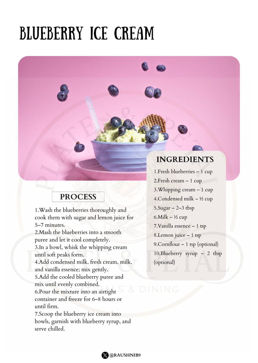 Raushnib9's tweet photo. #BlueberryIceCream #IceCreamLover #BlueberryLove #Dessert
#SweetTreats #Foodie #DessertLover
#SummerDessert #CreamyDelight #FoodLovers #Yummy
#PlateAndPetal #IceCreamLove 🍦🫐💜 https://t.co/oSja7DpxhE