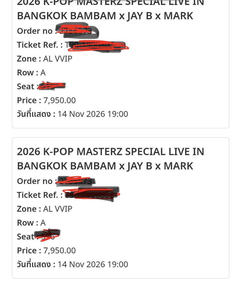 toyou2549's tweet photo. @callmekies ปล่อย VVIP วันที่ 14 มี2ใบติด ปล่อยใบล่ะ  7200ค่ะ https://t.co/CR59J5f4DF