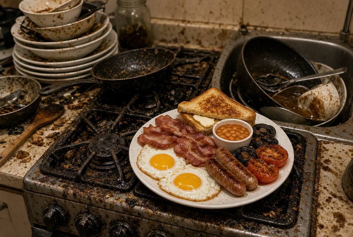 Battsvision's tweet photo. What’s missing from this breakfast? https://t.co/7GQ6f5CgCD