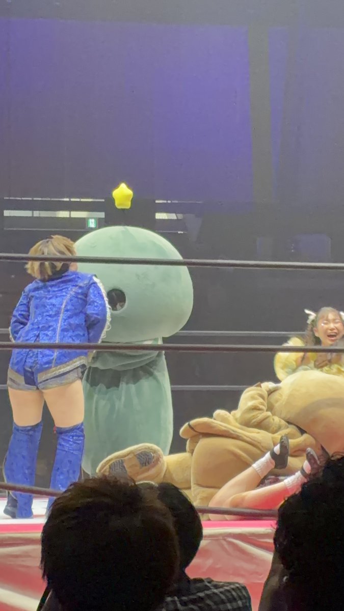 tac_zoo's tweet photo. 20261003 #tjpw おおた大会!

③ らく＆魅仁夢 v ぽむ＆ポコたん v 真弥＆タマ

ほぼ何もしなかったのに何故かタマが気になって気になってしょうがない混沌な１試合でした…最後真弥刺されてたし汗

#tjpwWP7 https://t.co/1Ei6FtZhVu