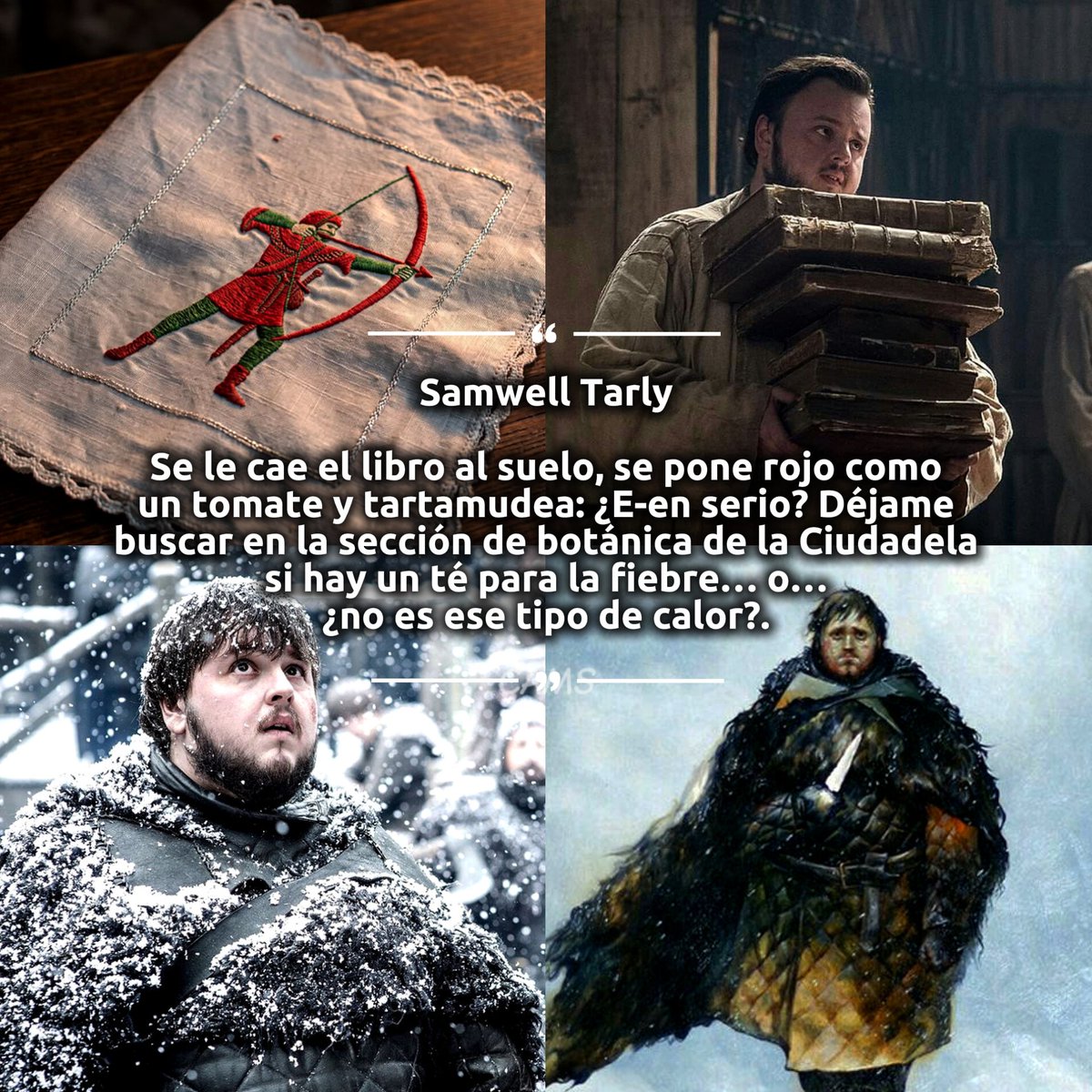 CAM_SH_'s tweet photo. Cómo te responderían estos hombres a tu insinuación, acá 50/50 humor y delulu. 🫣✨

#GameofThrones #pov #humor  #ASongofIceandFire #BranStark #BrandonStark #SamwellTarly https://t.co/XPvXp1OfJb