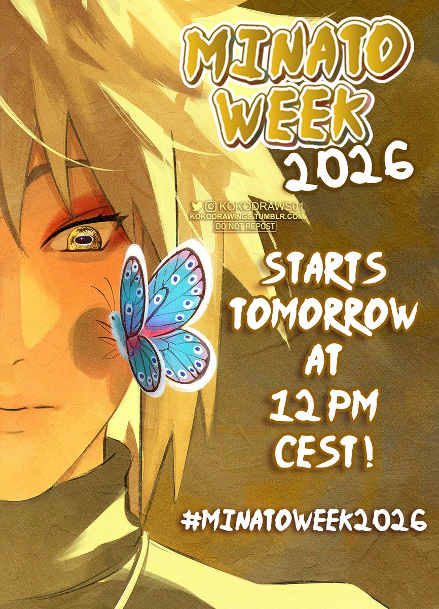 KokoDraws01's tweet photo. #MinatoWeek2026 starts tomorrow at 12 PM CEST!! Remember to use the hashtag if you're gonna participate!! ⚡
(Also a reminder that Minato Week will be active until October 31st, so you can totally jump in later on if you so wish!!) https://t.co/dkBsT2ARlO