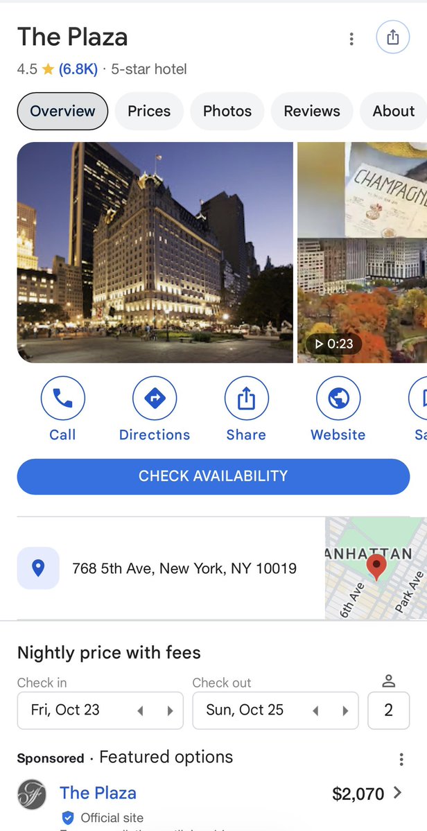 WalksWallstreet's tweet photo. The wealth divide, especially in Tier 1 cities is accelerating at breakneck speed!

Just look at Luxury Hotel Prices, easily up 100% y/y if not more 

I remember last year you could book a night at the Park Hyatt NY for around $900 per night 

Now it’s $1,700 for the cheapest room, and a good discounted price is probably around $1,400.

Entry level prices 5 Star Hotels NYC 👇🏻

📍Park Hyatt New York $1,700
📍Mandarin Oriental      $2,000
📍Aman New York.         $4,200
📍The Plaza Hotel.          $2,000
📍St. Regis New York.    $2,100
📍The Peninsula.             $3,000
📍 The Four Seasons.    $2,900

I also continue to be extremely bullish on luxury and ultra luxury residential real estate in New York City

So far, everyone has gotten it completely wrong

Everyone said @NYCMayor would drive the ultra wealthy and billionaires out of New York City

I said the opposite, I said you would have an explosion in ultra wealthy and billionaires in New York City and the Upper 1% of the economy would boom like you’ve never seen

It’s a bull market for the 1% in NYC