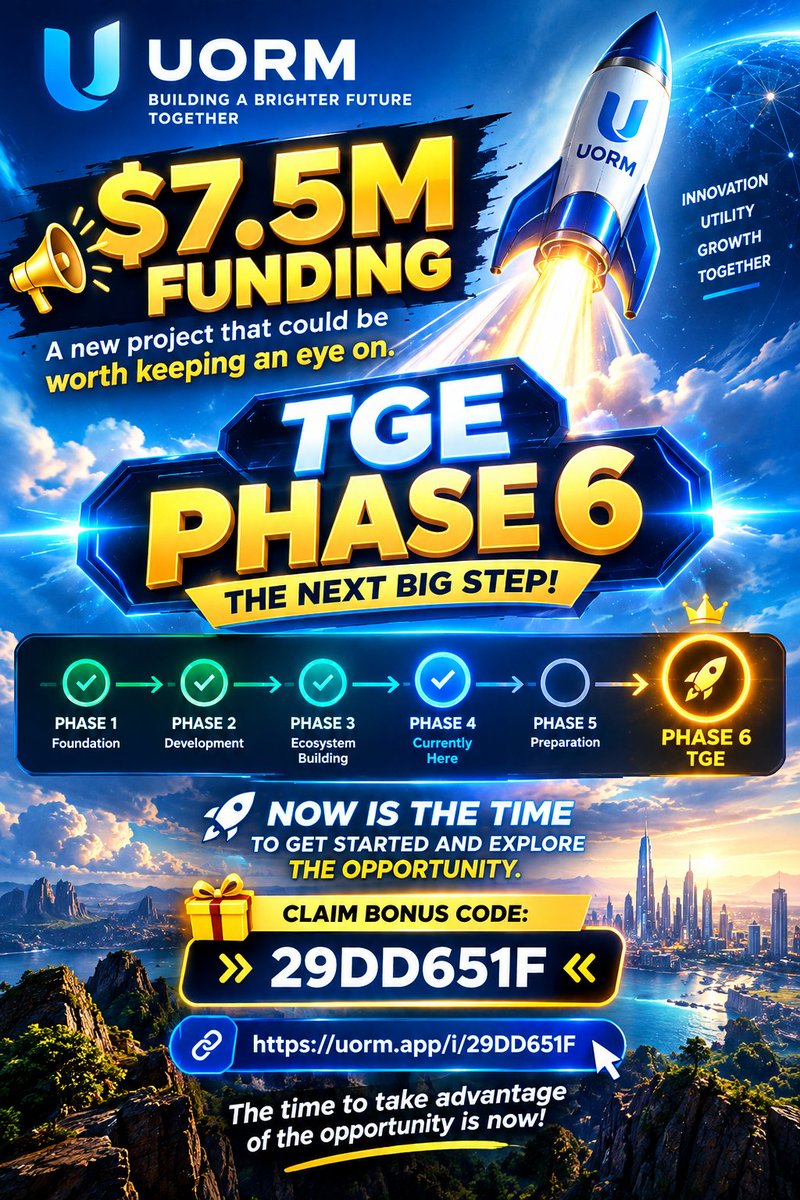 kakiwarna501's tweet photo. 🔥 $7.5M FUNDING 🔥
A new project that could be worth keeping an eye on. 🚀
📌 TGE is planned for Phase 6

📍 We are currently in Phase 4
Now is the time to get started and explore the opportunity. 💪
🎁 Claim Bonus Code:

👉 29DD651F 👈
🔗 Join here:

https://t.co/WPPsoAZU19
⏰ The time to take advantage of the opportunity is now! 🚀
