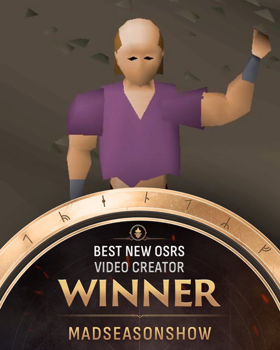 OldSchoolRS's tweet photo. The votes are in, here are the video creators who really stood out on your second screen this year! 📺

The winners are... 🥁

@SettledRS for Best OSRS Video Creator and Best OSRS Video of the Year
@madseason_ for Best New OSRS Video Creator https://t.co/okBrR64AxC