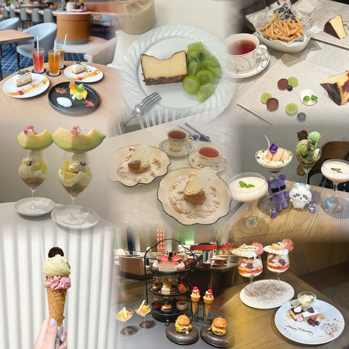 sweet__1025's tweet photo. 　　　　　
さいきん行った福岡のカフェたち🫖🎀
 https://t.co/JAygTvxMkE