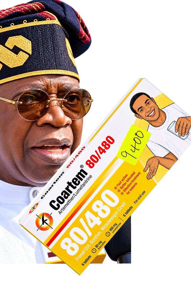 Dee_9889's tweet photo. This malaria drug was 1600 naira before Tinubu came into power.. In a space of 3+ years it skyrocketed.. And yet some reprobates still want him to do another 4 years… Ogun wound una mama… https://t.co/IzRG9DS2mF