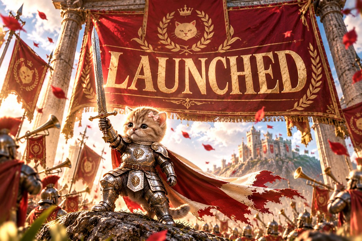 CatiusPump's tweet photo. the smallest knight has entered the arena. 🗡️🎀

catius maximus is officially live.

CA: 9S2uxYgTDM1eM1Ryyc7D4dVKEFrb2F9m8NAygyQspump

$catius #catius #Solana https://t.co/5e5EaQKC3l