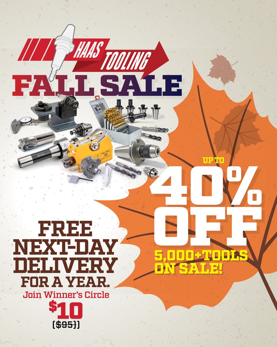 Haas_Automation's tweet photo. Hello, October. Hello, Fall Sale. 👋
🍂 https://t.co/acxydO074U 🍂
#haastooling #haas #cnc https://t.co/E2KS9VoAdx