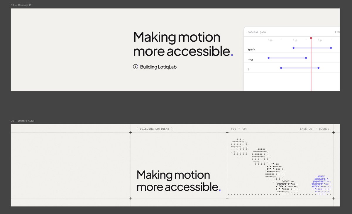 Choley_Bhature's tweet photo. Designing and iterating is getting ridiculously fast.

I was working on a new header/banner for  X + LinkedIn and generated these 6 directions with AI pretty quickly.

The last 2 are where I took over and added my own taste, tweaks and weird little decisions.

Feels like the job is slowly shifting from making every variation yourself to knowing which variation is actually worth keeping.