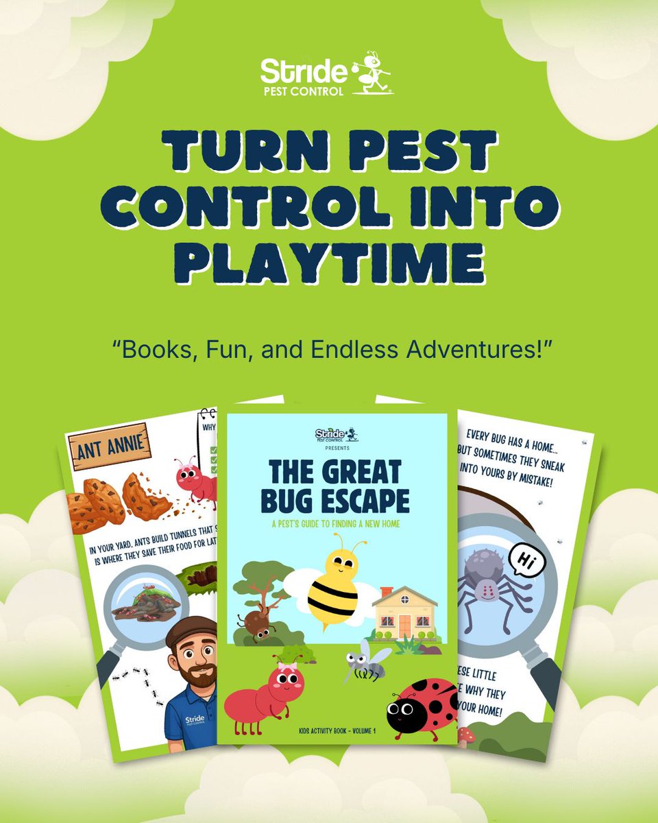 stridepest's tweet photo. Pest control meets playtime!
Give your little ones a fun way to learn about pests, prevention, and protecting their home with the Stride Kids Pest Activity Book! ๐๐
https://t.co/FlbjIwX84h
#StridePestControl #KidsActivity #PestEducation #KidsActivityBook #PestControl https://t.co/VJDmpj7AuJ