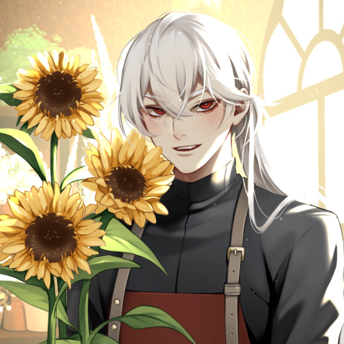 becissleeping's tweet photo. POV: You are getting married tomorrow and obsessed with dating sim visual novels so you partially make your bouquet inspired by your favorite grim reaper < 3

- for the longest time my favorite flowers are sunflowers ever since I was small 🌻

#ADWD #adatewithdeath https://t.co/nJK4LQ6r61