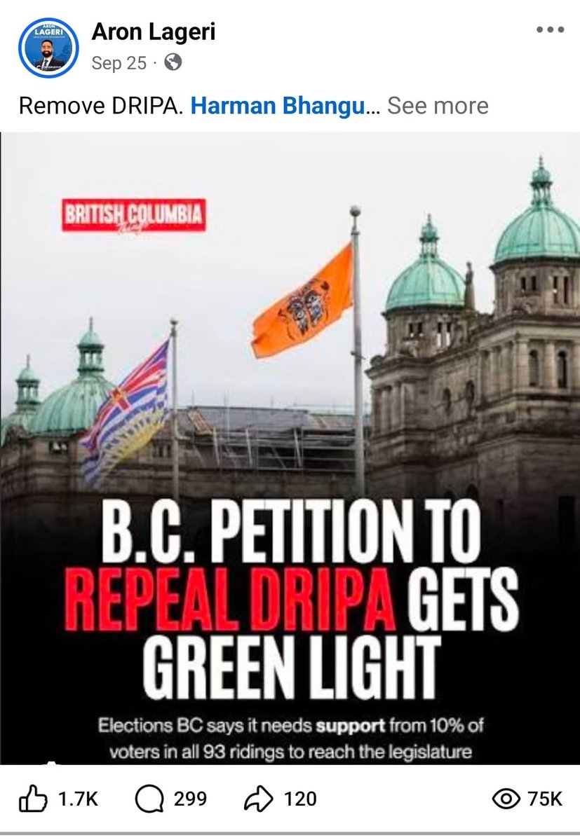 Aronlageribc's tweet photo. #RepealDRIPA #VancouverKensington #bcpoli #cpbc #ConservativesBC #MostViral 75K views https://t.co/KeIQQe201Z