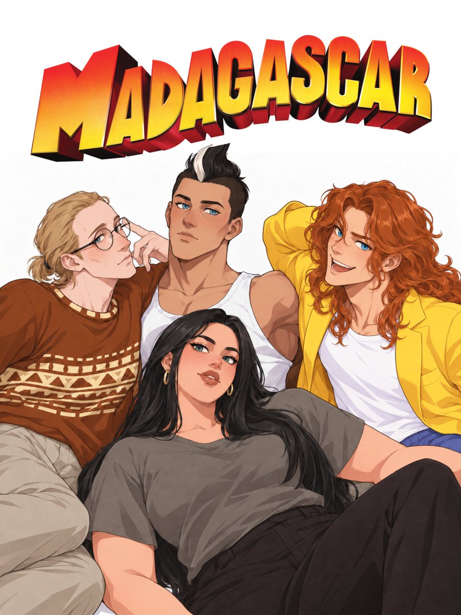 CaixaG5969's tweet photo. Madagascar as humans 🤍
#Fanart #Humanization #AU https://t.co/3jy8UwV6Ge