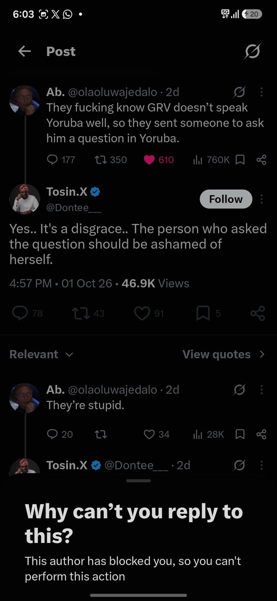 joke_aj1's tweet photo. @fattylincorn_01 @Dontee___ @olaoluwajedalo D mumu blocked me so I don't reply him https://t.co/TUbCxLiLq4
