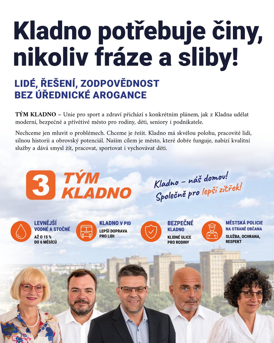 tym_kladno's tweet photo. Čtyři témata, která považujeme pro Kladno za důležitá: Levnější voda, bezpečnější ulice, stop dalším ubytovnám a větší pozornost částem Kladna, které jsou dnes často přehlížené.

Chcete vědět víc? Přečtěte si celý článek v Deníku:
https://t.co/GdWHlQ6tSq https://t.co/3A7qVtcATx