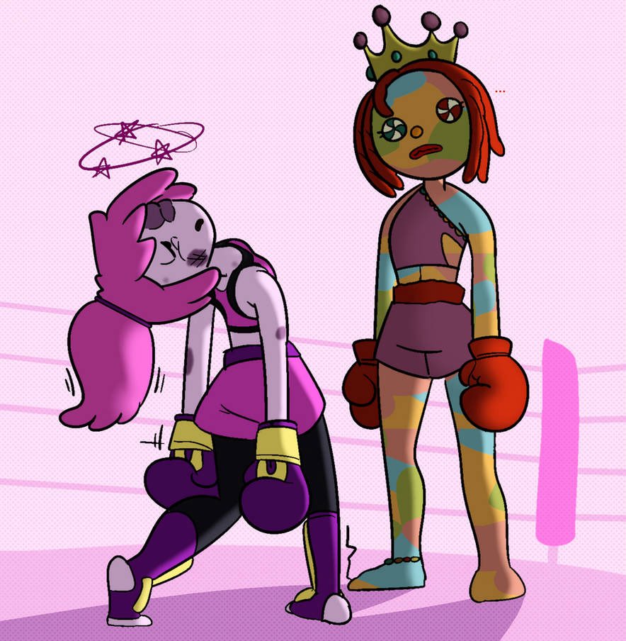 BugLilyBox's tweet photo. #Fightober #Fightober2026

Day 3: Kickboxing

A series of artworks from @KneetoeNetto where PB tries (emphasis on try) to fight against other Candy royalty! https://t.co/k3KJ0AIXSV