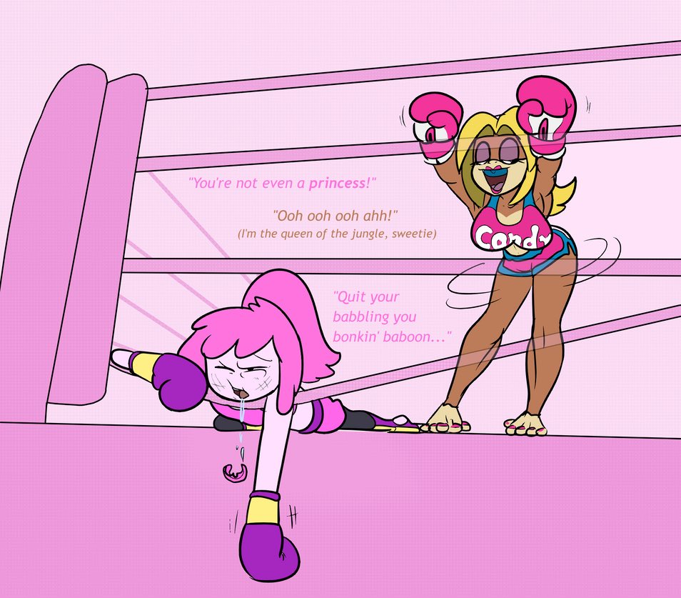 BugLilyBox's tweet photo. #Fightober #Fightober2026

Day 3: Kickboxing

A series of artworks from @KneetoeNetto where PB tries (emphasis on try) to fight against other Candy royalty! https://t.co/k3KJ0AIXSV