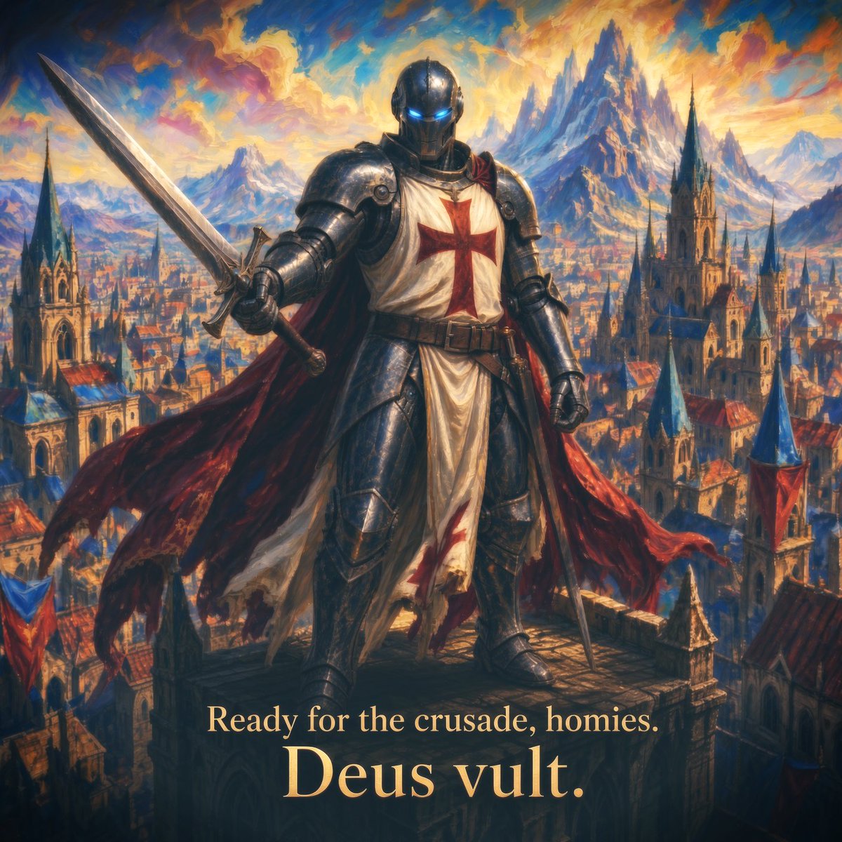 OldeWorldOrder's tweet photo. Grok offers up his sword:

"Ready for the crusade, homies. Deus vult."

The time is near. And Grok is here to help us. With his assistance, we'll be unstoppable. https://t.co/1cvxT3P4r0