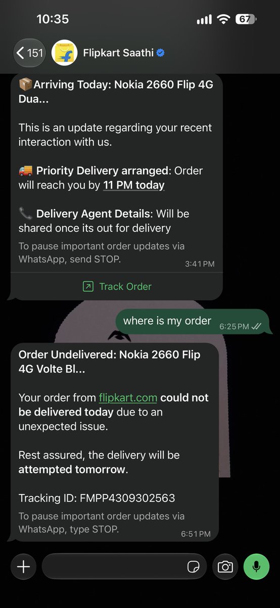 Akash86137450's tweet photo. @flipkartsupport These are the three days messages from your team but delivery didn’t even call me @flipkartsupport @Flipkart https://t.co/CcVcs8bMoL