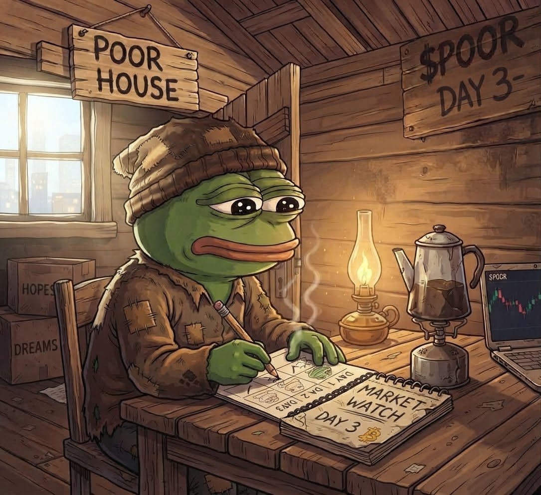 Poorpepepoor's tweet photo. Day 3 in the $POOR house.
Coffee is hot, the shack is cozy, and we’re not going anywhere.
If you’re still rugged out there, come find some peace.
CA: 3srJ2YwRSY9ieGSVqf5ngqv6EmzEMrRjwjZLSnVypump ☕🏠🐸
#Solana #PumpFun #Memecoin #POOR #Organic https://t.co/z9omeb4c6g