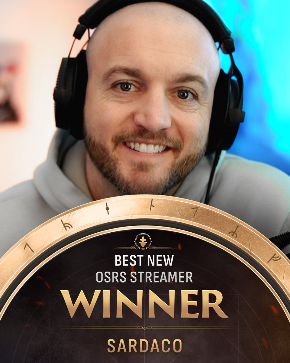 RuneFest's tweet photo. These creators have kept you entertained whilst you grind! 🌟

For the streamers who made your year, the winners are...

@Odablock for Best OSRS Streamer
@TheRSguyy for Best RuneScape Streamer
@aiiy_rs for Best New RuneScape Streamer
@Sardaco for Best New OSRS Streamer https://t.co/PrcAWNdaVD