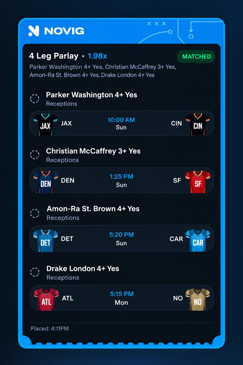 XAVPicksSports's tweet photo. 🏈  NFL WEEK 4  PICKS 🏈
THESE 4 PLAYERS ARE GOING OFF! 
ST BROWN PARKER LONDON CMC 
LIONS JAGUARS FALCONS 49ers 
#nflpicks #novig #nflredzone #novigsports #sundayfootball https://t.co/LEfw9xmFF8