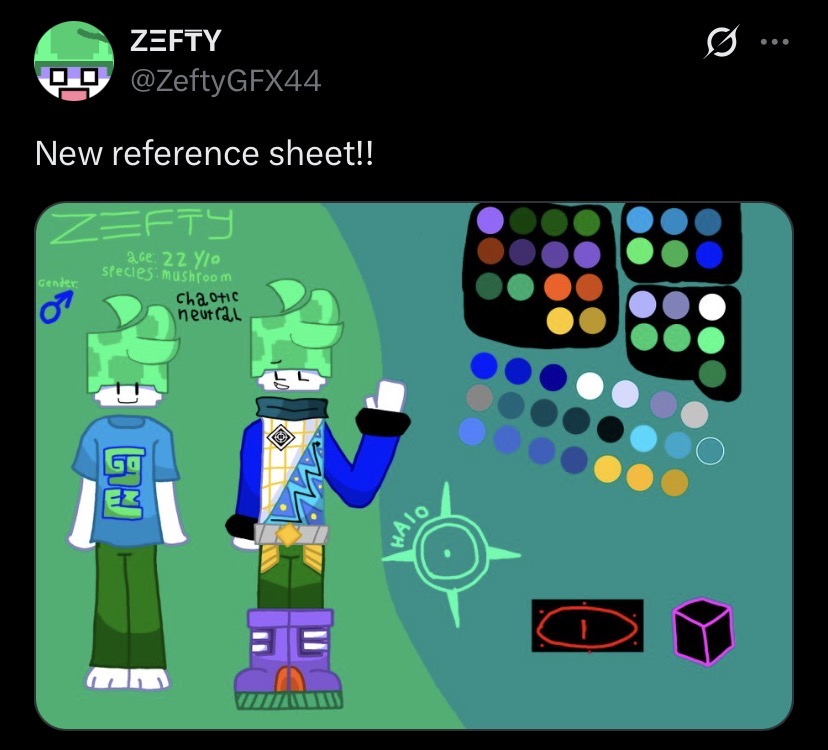 ZeftyGFX44's tweet photo. I need to remake my ref sheets. They look outdated, giving them shadings was a bad idea, and everything else here is horrible. https://t.co/11pWxmtxBn