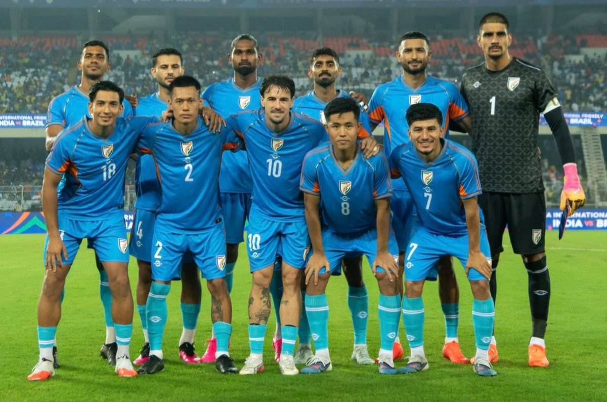 SuvenduWB's tweet photo. I appreciate our Indian Football Team for putting up an extraordinary, spirited fight against five-time World Champions Brazil.
Scorelines do not always capture the true soul of a contest. Watching our boys match stride for stride, battle for every single ball and play with sheer grit and fearlessness against one of the greatest footballing nations in the world filled my heart with immense pride.
West Bengal has always lived, breathed and celebrated the beautiful game. Today, as passionate lover of football, we must praise the relentless spirit of the Blue Tigers. You did not bow down; you held your ground and fought with all your heart.
Today might not have been our day on the scoresheet, but in your valiant fight, there is unmistakable hope for the future. Defeats are only stepping stones to greater heights.
Boys keep your heads held high.
@IndianFootball