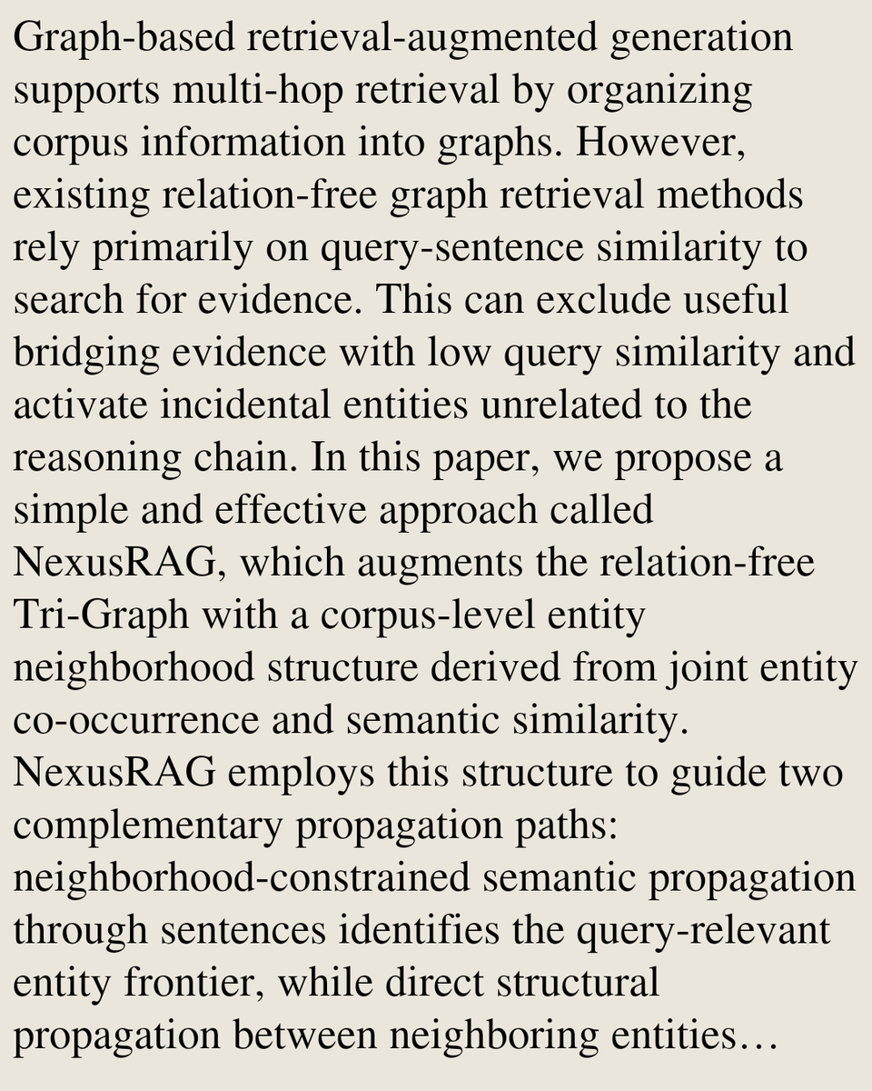 HEI's tweet photo. Corpus-Guided Dual-Path Propagation for Graph Retrieval-Augmented Generation

Baoxian Liu, Tong Wei
https://t.co/863T6B2CCv [𝚌𝚜.𝙲𝙻] https://t.co/bYhMYJKqgg