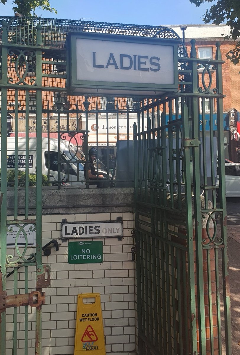 WestHampsteadNW's tweet photo. West Hampstead has public toilets.  Frankly, they’re magnificent. 🚻

Down beneath West End Green: tiled walls,fabulous old ironwork,huge ceramic basins and a resident attendant.

Free to use and cleaner than a few local establishments I could mention 😁

Have you ever been down? https://t.co/EBGfhNp1dD