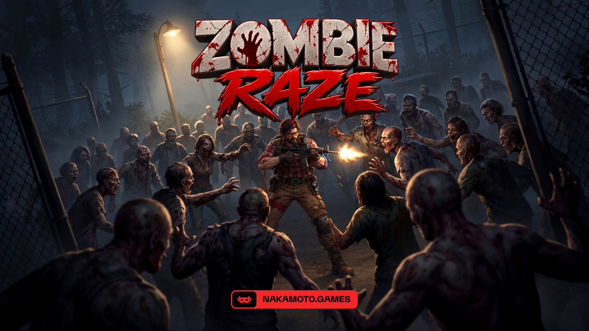 NakamotoGames's tweet photo. Real NAKAFAM would know what a huge hit Dawn of the Damned has been. We can't thank you enough but we'll try with the next outbreak!

Introducing ZOMBIE RAZE, a zombie survival shooter that runs right in your browser. No download, no long tutorial. Just click and fight.

🎬 Official trailer drops next week. Stay tuned.

#ZombieRaze #WebGL $NAKA