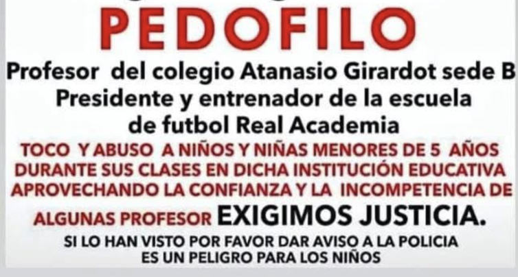 SamirBedoya's tweet photo. ¿A quiénes estamos contratando para enseñar y trabajar con nuestros niños?

En Antonio Nariño, la comunidad nos alertó sobre un presunto caso de abuso sexual relacionado con un profesor y entrenador.

Por eso le pedimos a @GobiernoBTA revisar qué filtros, antecedentes, controles y protocolos se aplican a quienes trabajan con menores en las escuelas deportivas.

La prevención también empieza por saber quién está a cargo de nuestros niños.