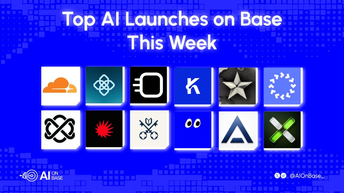 AIonBase_'s tweet photo. Top AI launches on @base this week

Private AI, agent infrastructure, x402 payments, and robotics are moving across Base.

■ @Cloudflare - Monetization Gateway launched for API requests paid by agents in USDC.

■ @OpenGradient - DreamFort added GPT-6 Luna, Sonnet 5.5, and cheaper Wan 3.0 video.

■ @BlockRunAI - Added five AI models with x402 payment access.

■ @KorProtocol - KORUS ranked in the top five for x402 volume across all chains, with creative-asset payments settling on Base.

■ @aeonframework - Arc Studio launched for agents building full-stack apps across nine chains.

■ @openservai - ShinyThings’ AI gaming worlds came to the SERV Launchpad.

■ @reppo - A decentralized AI evaluation layer launched through prediction markets.

■ @usedotai - Added eight NVIDIA B300 GPUs to its private inference stack.

■ @AskVenice - Added Abliterated Large V2 for private exploit analysis and red-team work.

■ @basemateagent - Added chat-based money and stock transfers.

■ @Agent0ai - AutoDream launched for agent memory management.

■ @X_Pay_llc - x402 facilitator infrastructure launched for APIs, agents, and applications.