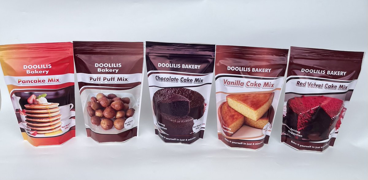 Mimiatetan's tweet photo. Which of our products will you be getting this weekend? 

Everyone can now bake a cake in just 4 minutes with Doolilis Cake mixes using a microwave 
https://t.co/cx63owtgKP https://t.co/J823UHcOGR