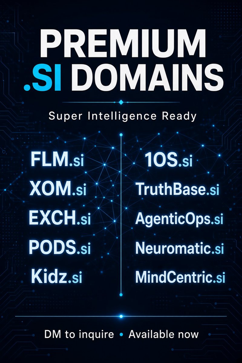 Kazavhi's tweet photo. Super Intelligence Ready

#Superintelligence #Domain #DomainforSale  #Technology #si https://t.co/ZpOp7TqwD7