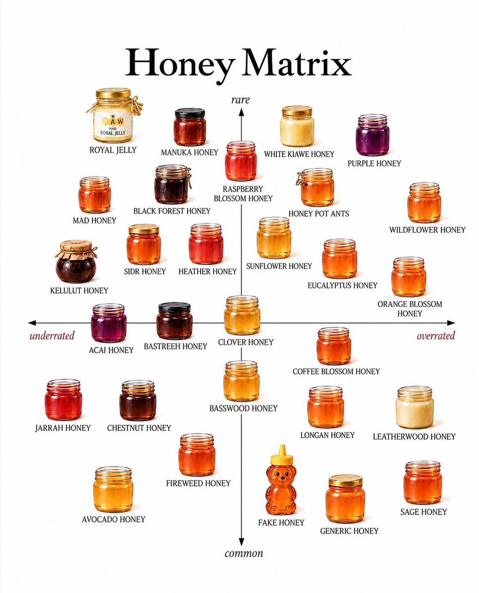 MagnusVigso's tweet photo. The ultimate honey matrix: https://t.co/H1DGYHi5jE