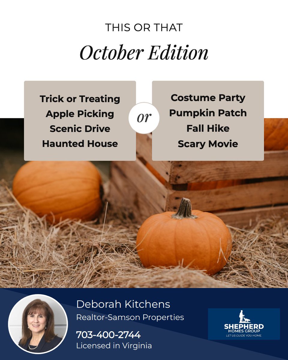DeborahKitchens's tweet photo. 🍂🎃 Cooler mornings, changing leaves, comfy evenings, and plenty of excuses to get outside or settle in at home. 

🍁 So, how do you like to spend October? Are you filling the weekends with fall adventures, leaning into spooky season, or keeping things cozy at home? https://t.co/q2gml6y1FU