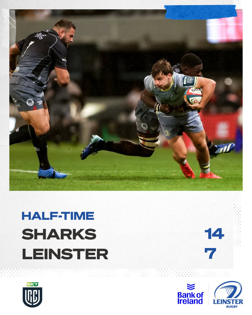 leinsterrugby's tweet photo. We trail at the break in Durban 

#SHAvLEI https://t.co/wX7hFYmFbc