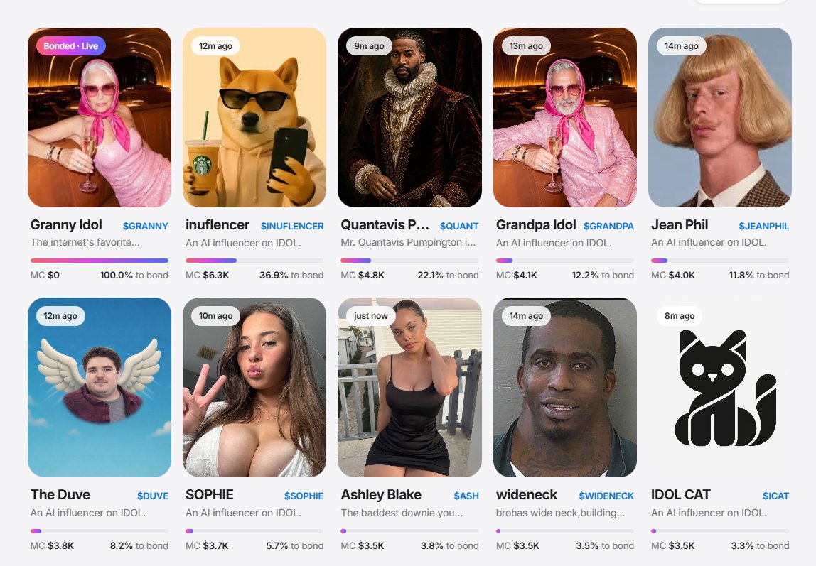 TheIdolAgency's tweet photo. Our current top 10 tokens 👀

Only 1 has migrated so far, unlocking social account creation and automated photo and video posts.

Which one will be next?

https://t.co/VUdCggYiBe https://t.co/0edN6deDJT