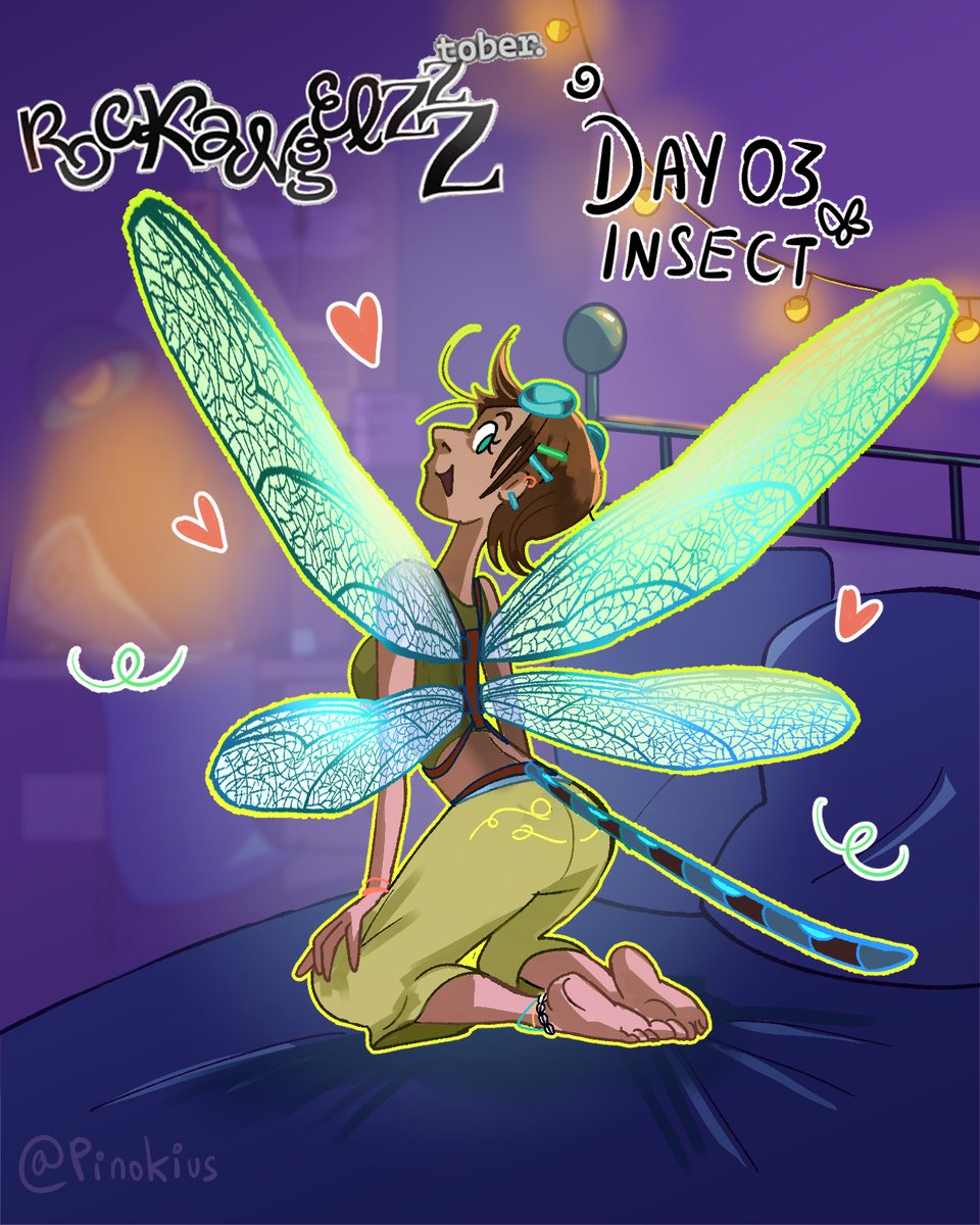 _Pinokius's tweet photo. JOUR 3 du #rockangelzzztober 🦗
.
.
.
#insect #libellule #inktober2026 https://t.co/xphPe2vpMG