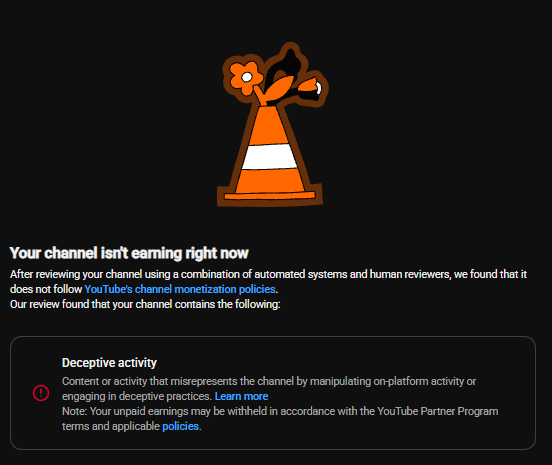 YoSplink's tweet photo. @TeamYouTube @YouTubeCreators @YouTube @YouTubeGaming 

My channel was recently suspended from the YPP and demonetized for "Deceptive Activities". I have reached out to support twice now to escalate it, hoping for a human review. Both times, the request was rejected. I would appreciate your time to review my case and consider why I think this was a suspension made in error.

From my understanding, "Deceptive Activities" can include artificially inflating views, subscribers, and other metrics. It can also include "manipulating on-platform activity". I would like to make it known that I have NEVER made an attempt to artificially inflate views and other metrics. I have never purchased view or sub bots.

I have always made a genuine effort to post unique and authentic content daily. I have built a content library of almost 1,000 videos, live streams, and shorts. YouTube content creation is a passion of mine, and I take all aspects of the YPP policies seriously, and I have never received a copyright or community guidelines warning or strike. Attached is a screenshot of my metrics this year. Over the last 28 days, my channel has grown rapidly due to a livestream that got over 1.6M views, so that can explain the sudden increase in metrics in the last 28 days. Other than that, you can see that there aren't any suspicious spikes in activity that would suggest artificially manipulating metrics.

My channel has grown organically since I started posting content almost one year ago. Earlier this year, I was informed that my channel had been hit with a suspicion of invalid traffic, and was later cleared as all metrics were verified as legitimate. I would like to request that this be considered during the review process, as Youtube’s own invalid traffic guidelines state that “[the] channel can be affected by invalid traffic, even if you’re not intentionally driving it. [meaning] there are times when you may not be aware that activity you’ve received was [invalid traffic]” - Jensen (Apr. 10, 2023, YT Help community).

I take all YPP and youtube policies incredibly seriously and have never made an attempt to engage in deceptive activities or anything else that may violate the guidelines.

I respectfully request that a human review my case and my channel, as I truly believe this was a ban made in error.