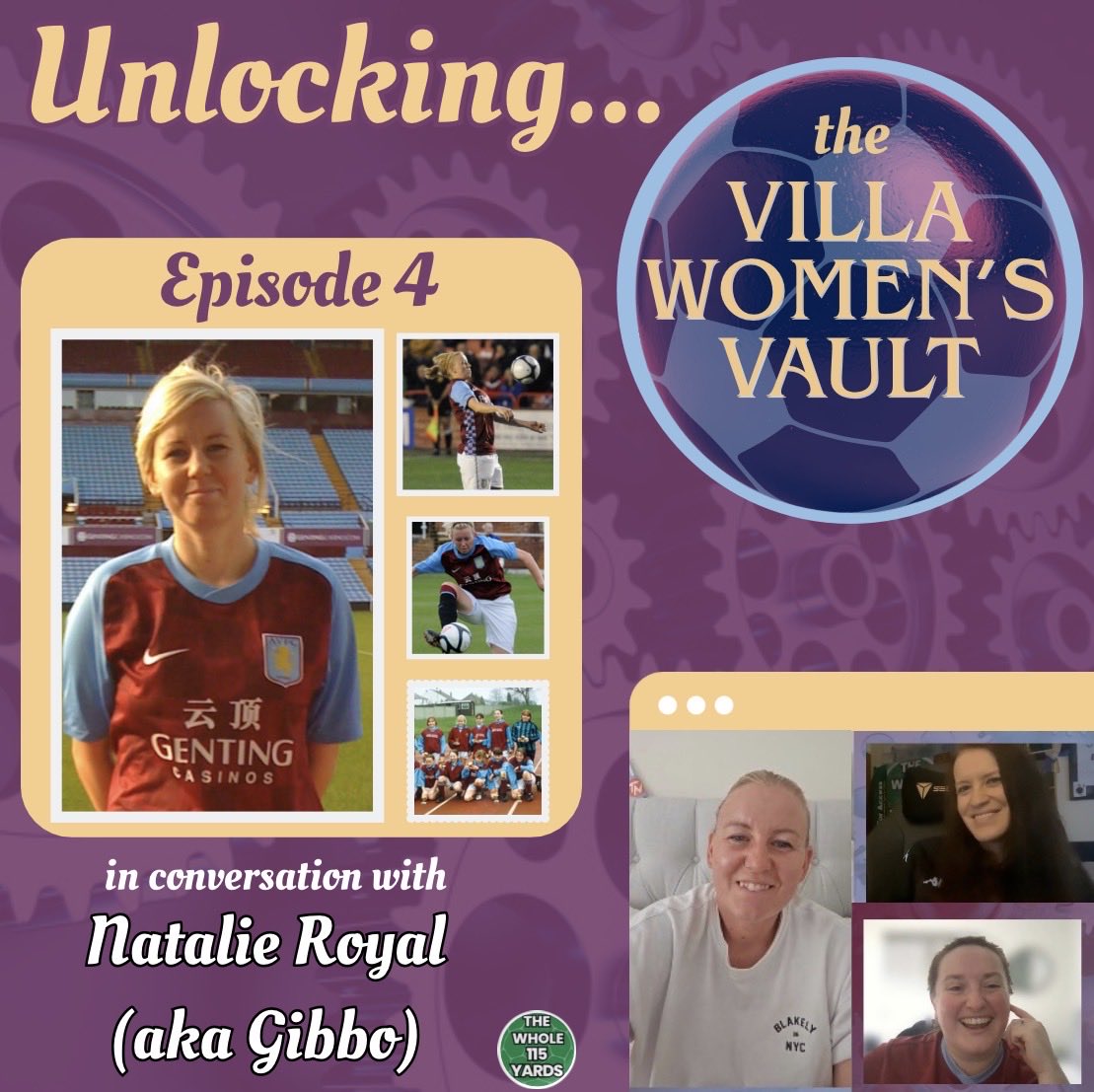 TheWhole115Y's tweet photo. 🎙️ Available now - Episode 4 of our Unlocking the Villa Women’s Vault series featuring Natalie Royal aka ‘Gibbo’!

🟣 Over 200 appearances for the Villa
⚽️ scored on her debut against Donny Belles at 16
🏆 Helped to win the Women’s Premier League Cup in 2013

And so much more… https://t.co/CtXFD4xsU8