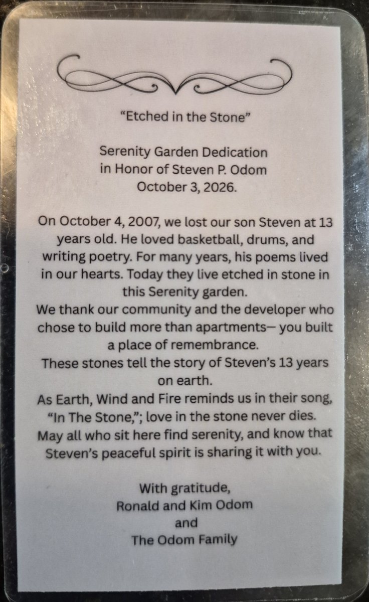 WriteHandMan's tweet photo. A very poignant ribbon cutting today for the long-awaited Stephen Odom Serenity Garden in #Dorchester . Stephen was tragically killed at age 13 on Oct. 4, 2007. "His spirit is finally at rest here." Ron Odom.
@BostonParksDept
@BillForry
@DotNews @StacoS https://t.co/M10TPeIl5T