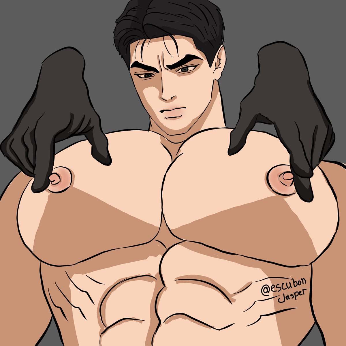 escubon's tweet photo. Wanna caress his nipples? 🥵 
#JooJaekyung #JinxManhwa #yaoi #fanart
#Jaekyung #bottom https://t.co/UglIYhJex8